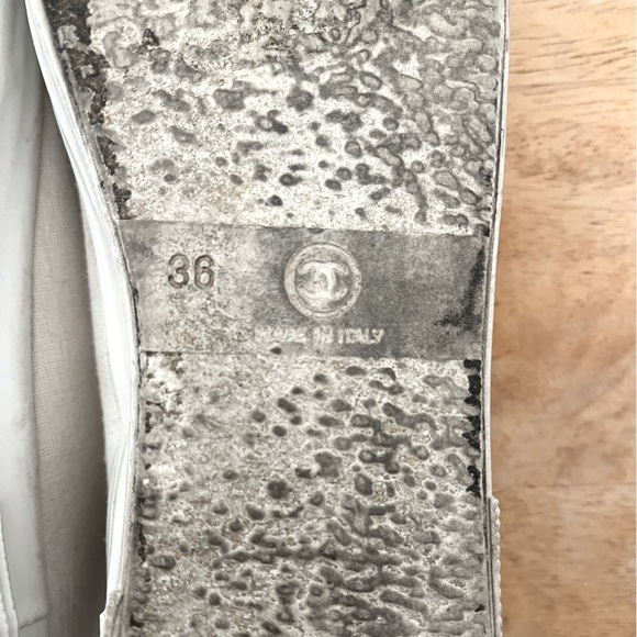 CHANEL Women’s Sneakers Size 36 White Laced Up Platform - Picture 6 of 8